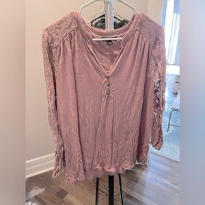 Lace-Sleeved Blouse